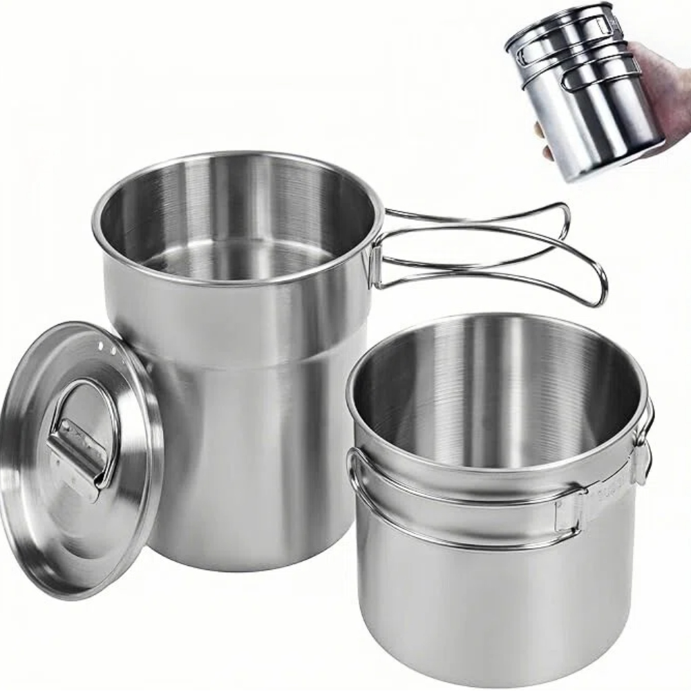 Camping Cooking Food - Składane kubki kempingowe, naczynia kempingowe, garnek