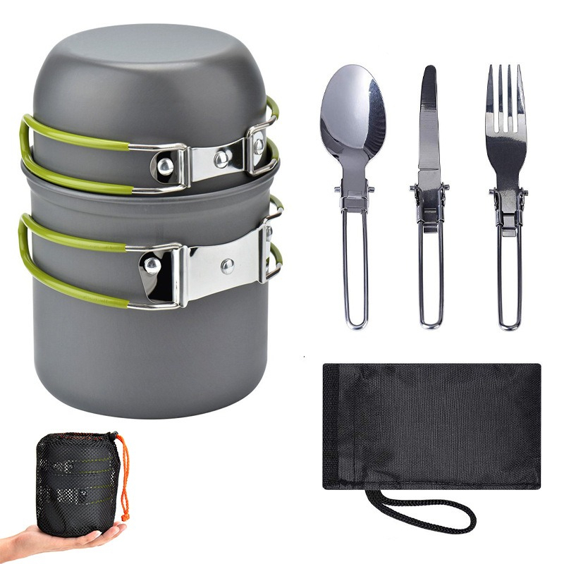 Camping Cooking Easy - Przenośny zestaw naczyń kempingowych na zewnątrz,