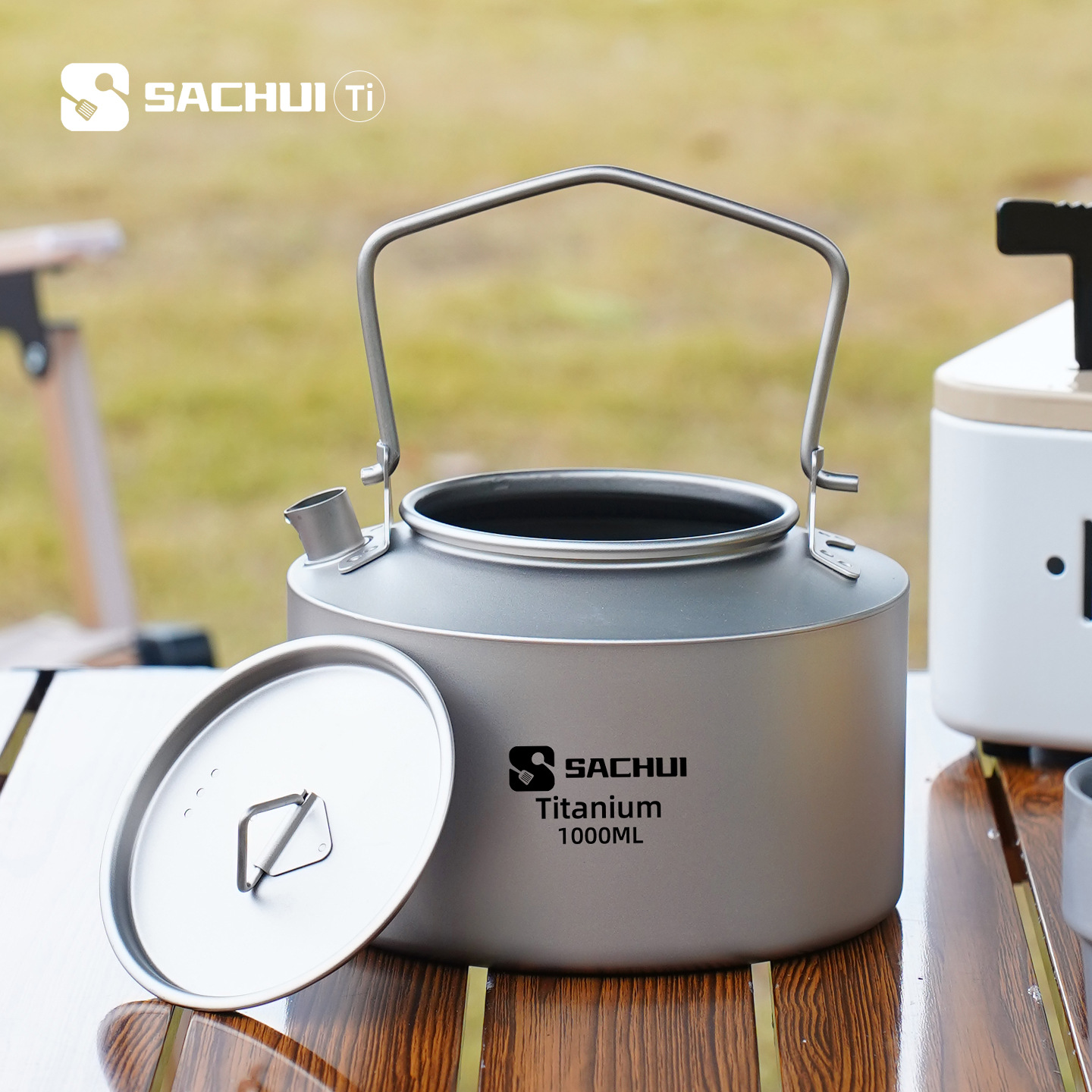 Camping Outdoor Cooking Equipment - Czajnik z czystego tytanu 1000 ml,