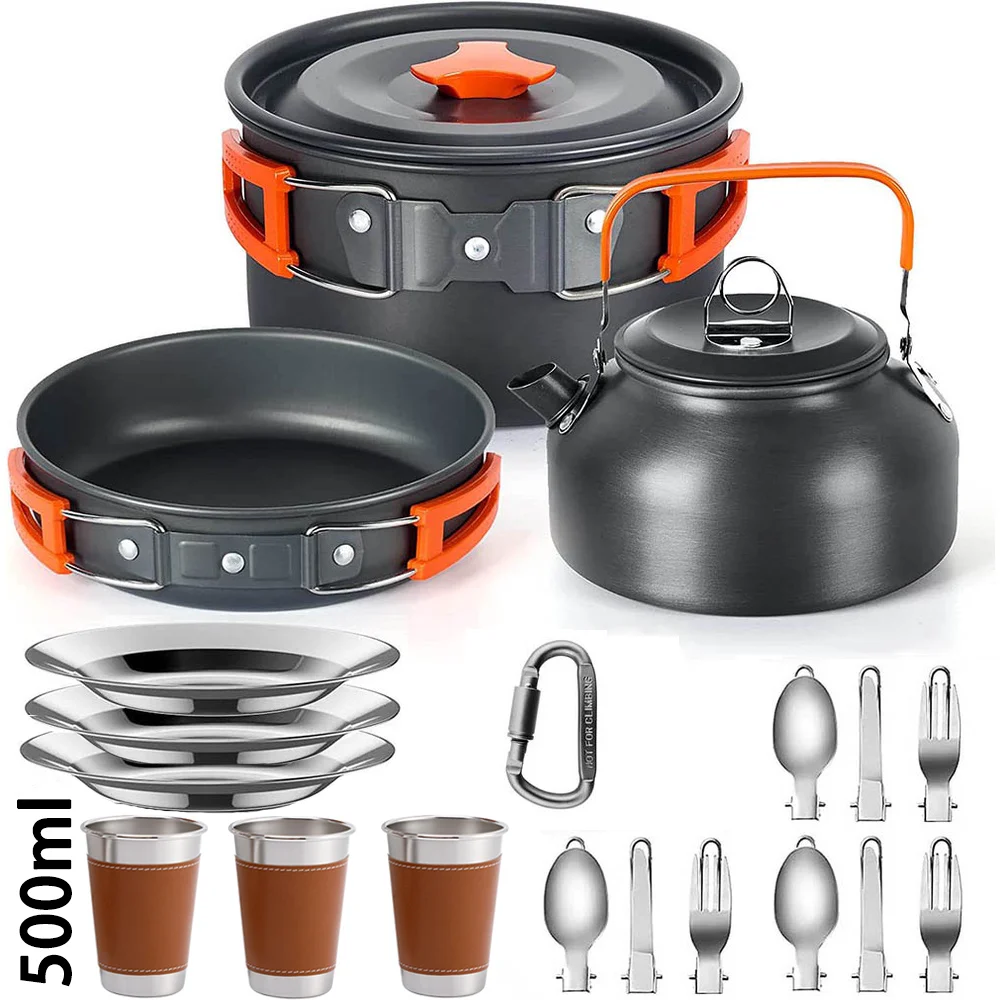Camping Cooking Set Non Stick - Zestaw do gotowania na kempingu dla