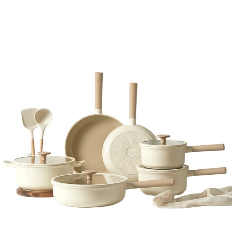 Camping Cooking Set Non Stick - Geling Chińskie Tanie Białe Tytanowo-Ceramiczne Garnki