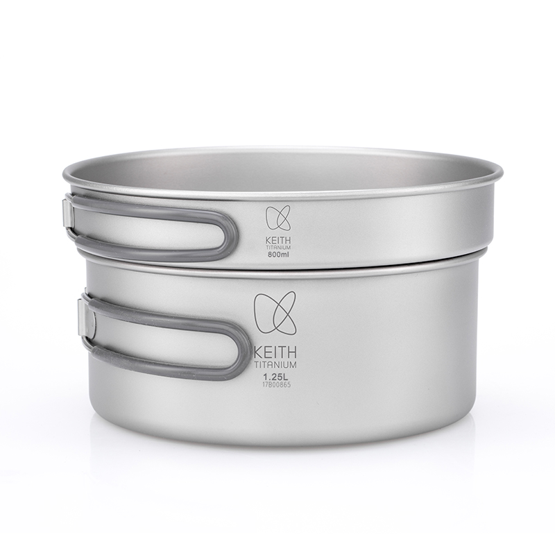 Camping Outdoor Cooking Equipment - KEITH Zestaw naczyń kempingowych z czystego
