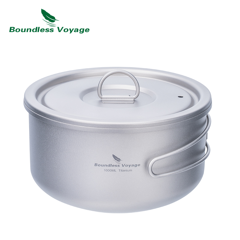 Camping Cooking Box - Boundless Voyage Tytanowy garnek kempingowy z