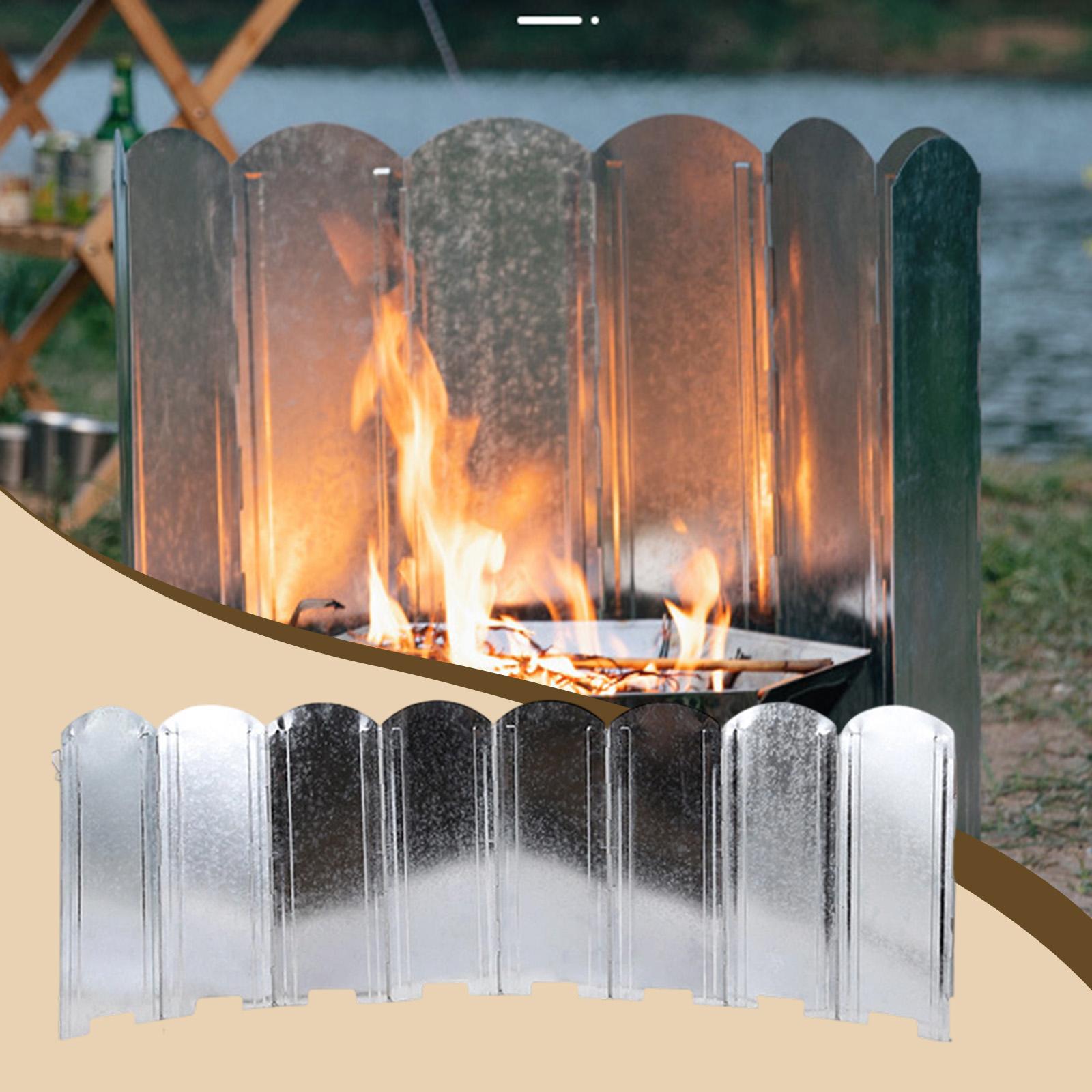 Camping Cooking Wind Blocker - Przenośny żelazny składany ekran przeciwwiatrowy do