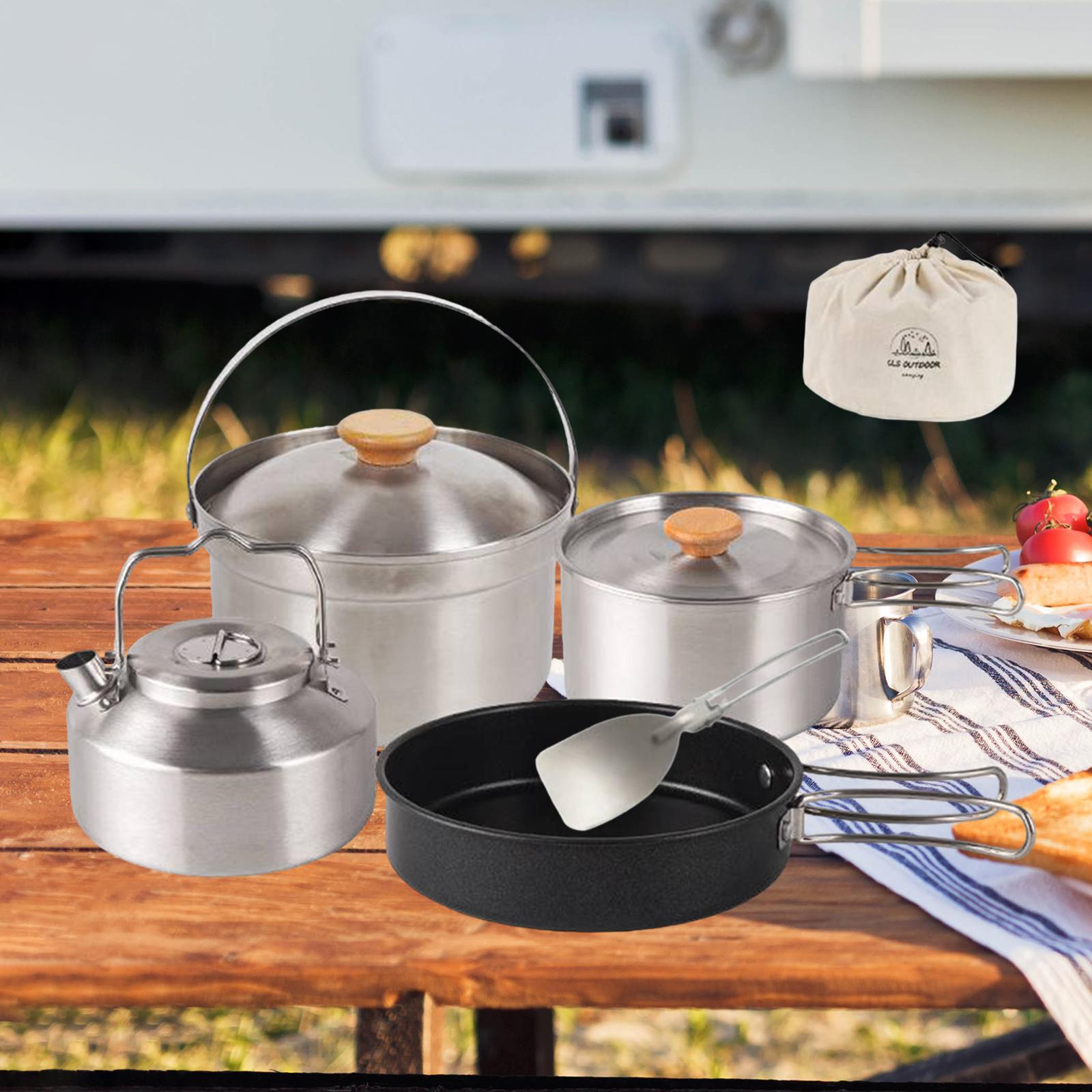 Naczynia kempingowe, sprzęt ku – Camping Cooking Set Non Stick recenzja i cena