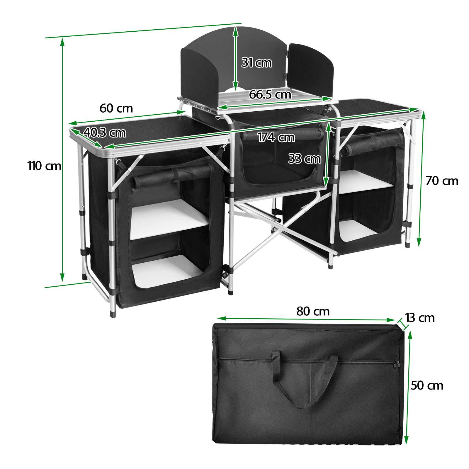 Popularna, przenośna kuchnia k – Camping Cooking Table With Storage recenzja i cena