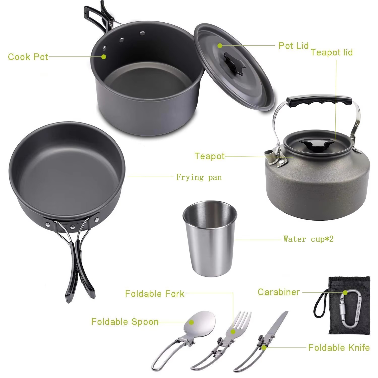 Zestaw do gotowania na kemping – Camping Cooking Set Non Stick recenzja i cena
