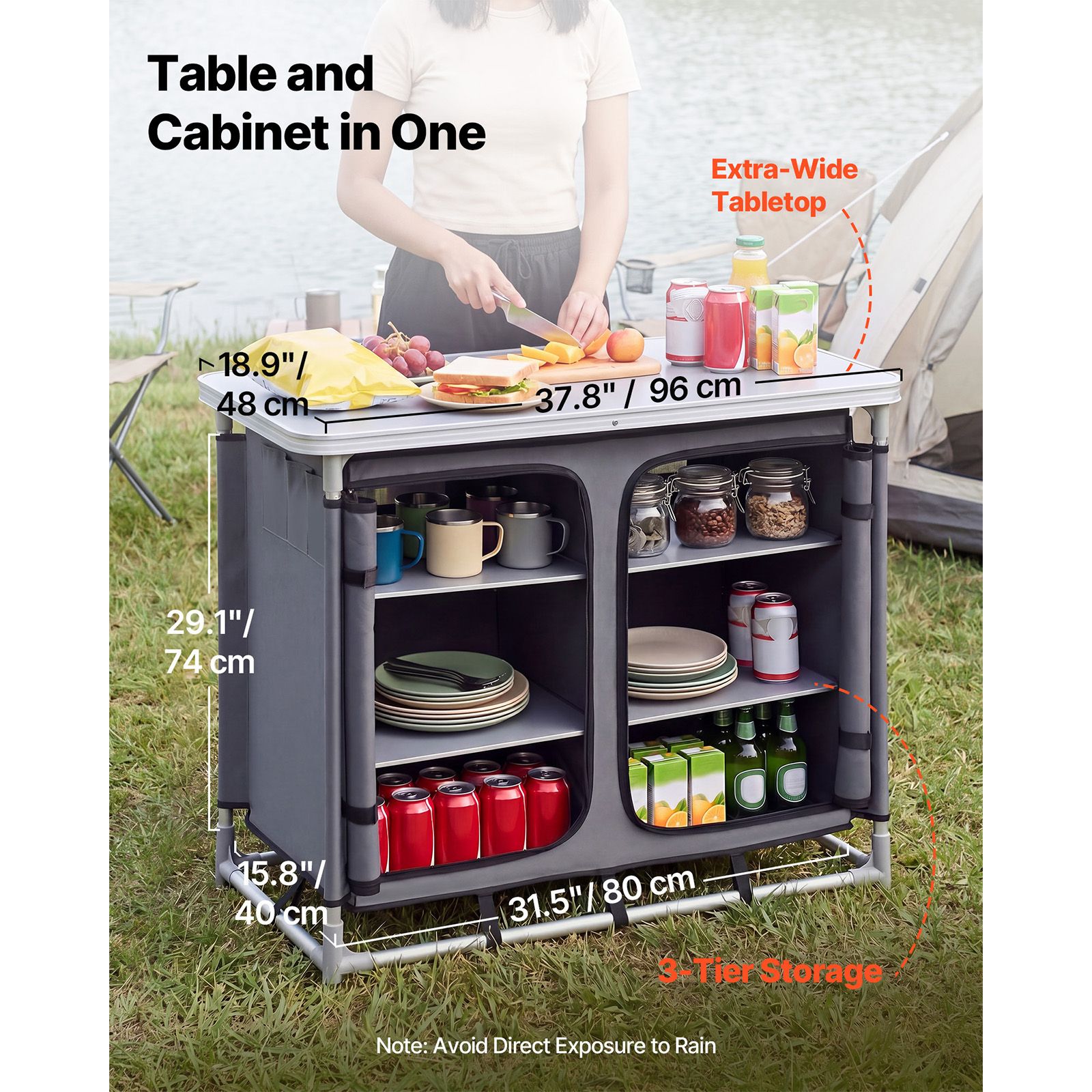 Szafka do przechowywania na ke – Camping Cooking Table With Storage recenzja i cena