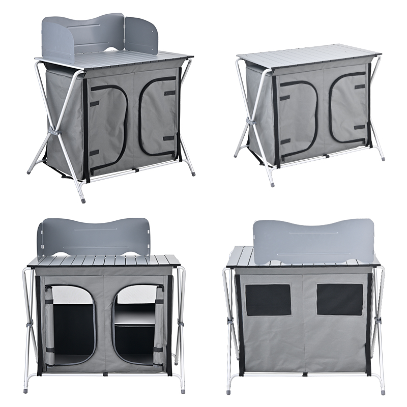 Aluminiowy składany przenośny  – Camping Cooking Table With Storage recenzja i cena