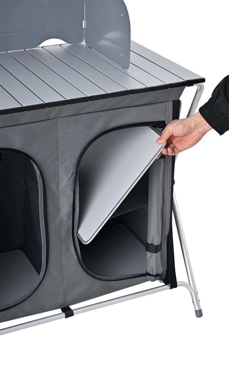 Aluminiowy składany przenośny  – Camping Cooking Table With Storage recenzja i cena