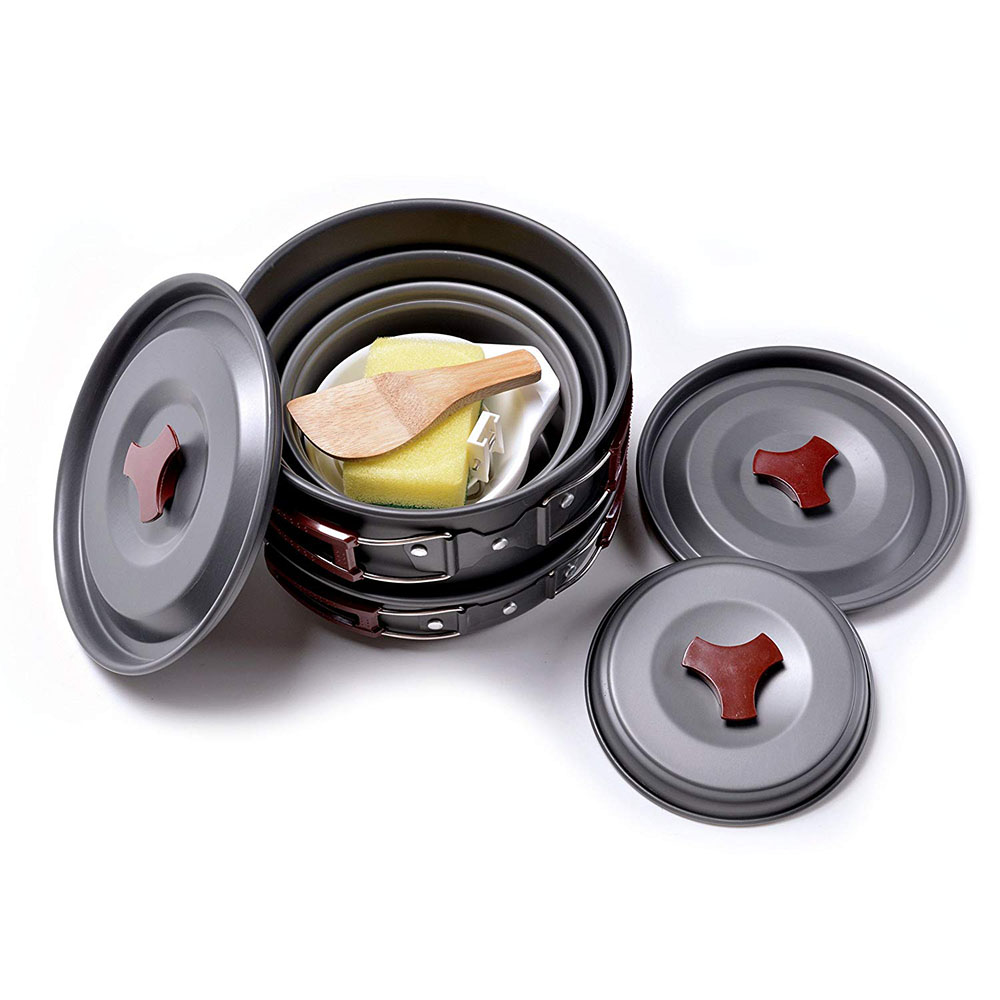 Zestaw naczyń kempingowych na  – Camping Cooking Set Non Stick recenzja i cena